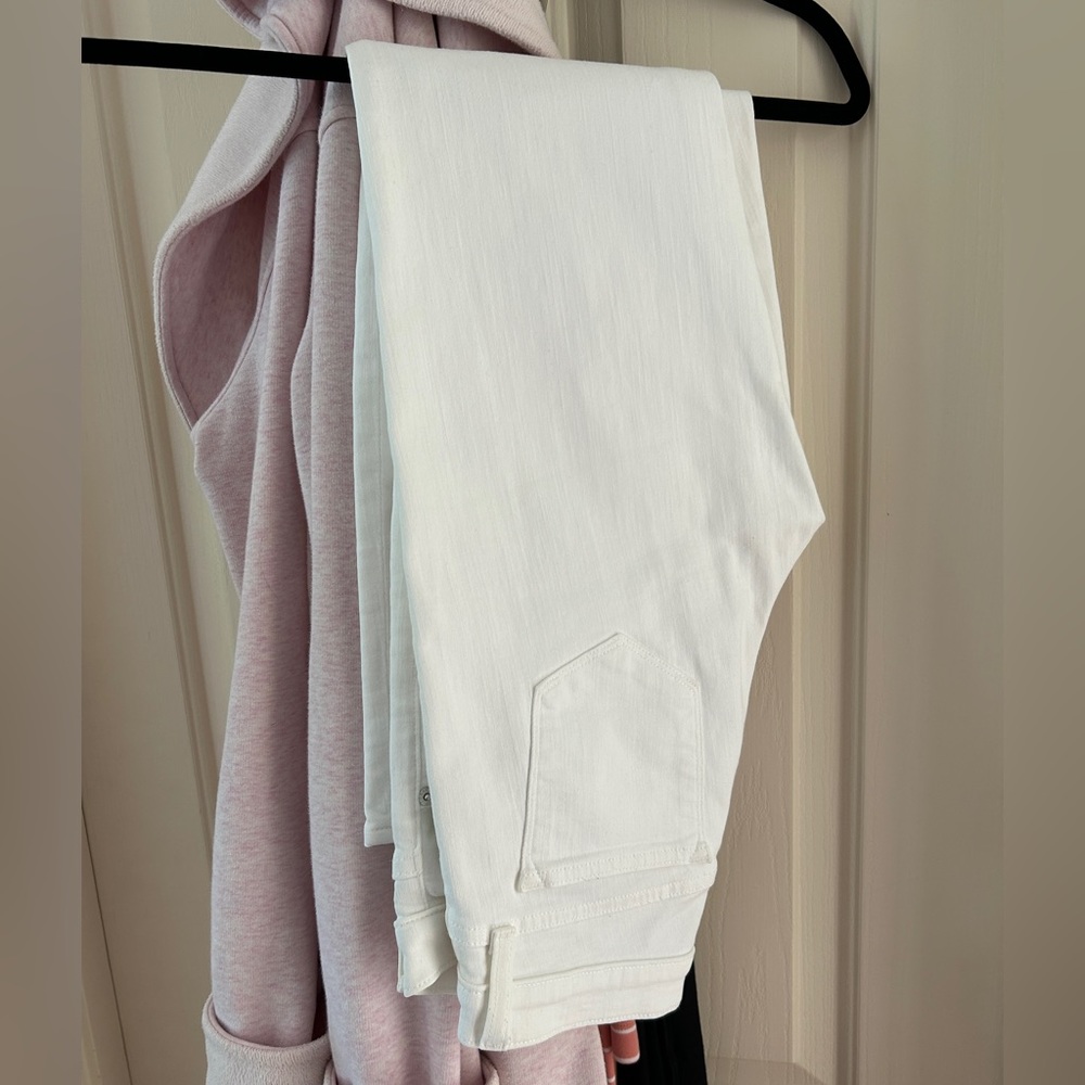 Jcrew toothpick ankle white jeans